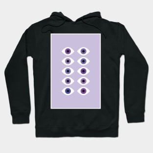 Evil Eye Abstract Retro Purple Gradient Minimalist Modern Art Hoodie